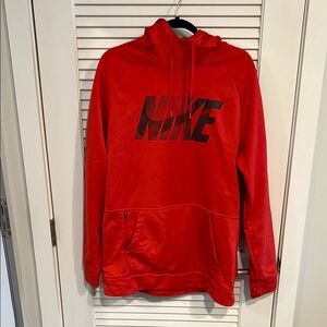 Nike Red Hoodie with Black Logo